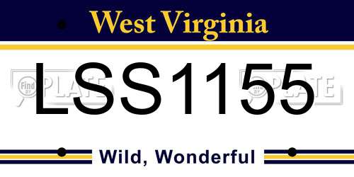 LSS1155 West Virginia License Plate