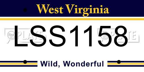 LSS1158 West Virginia License Plate