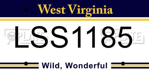 LSS1185 West Virginia License Plate