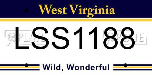 LSS1188 West Virginia License Plate