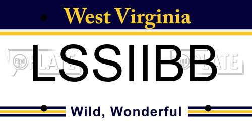LSSIIBB West Virginia License Plate