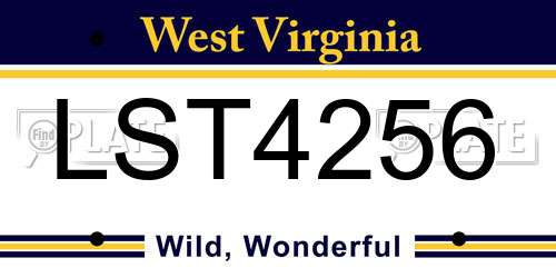 LST4256 West Virginia License Plate
