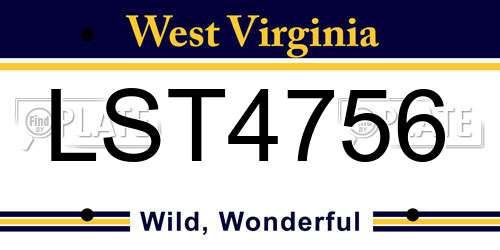 LST4756 West Virginia License Plate