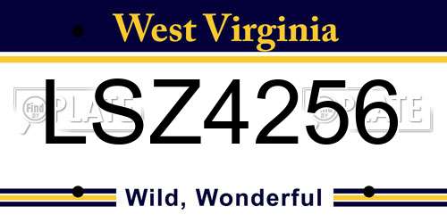 LSZ4256 West Virginia License Plate