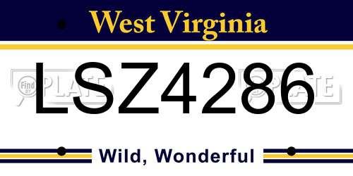 LSZ4286 West Virginia License Plate