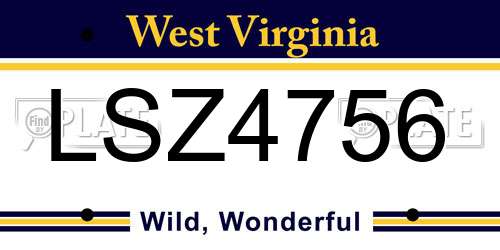 LSZ4756 West Virginia License Plate
