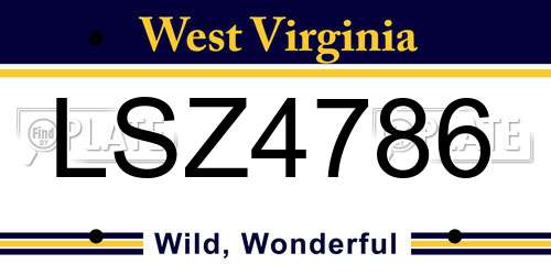 LSZ4786 West Virginia License Plate