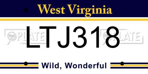 LTJ318 West Virginia License Plate
