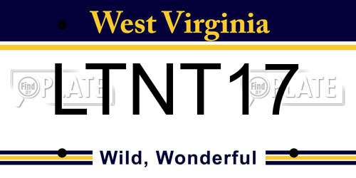 LTNT17 West Virginia License Plate