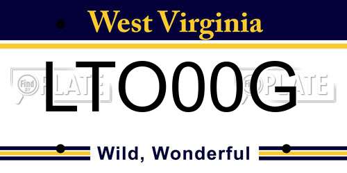 LTO00G West Virginia License Plate
