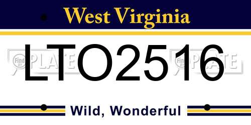 LTO2516 West Virginia License Plate