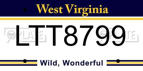 LTT8799 West Virginia License Plate