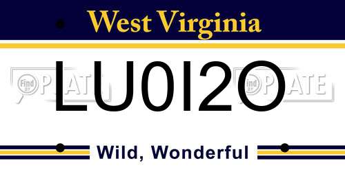LU0I2O West Virginia License Plate