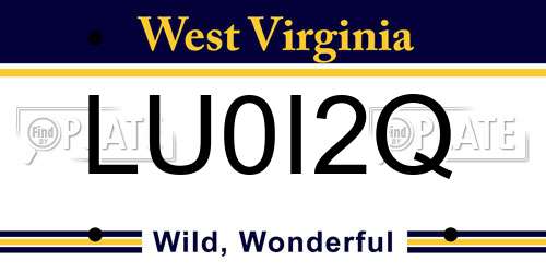 LU0I2Q West Virginia License Plate