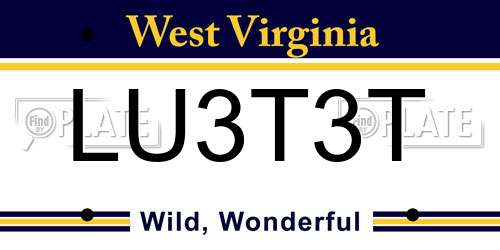 LU3T3T West Virginia License Plate