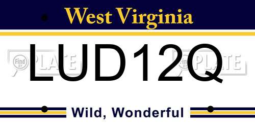 LUD12Q West Virginia License Plate