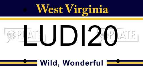LUDI20 West Virginia License Plate