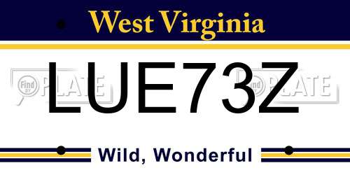LUE73Z West Virginia License Plate