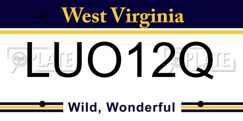 LUO12Q West Virginia License Plate