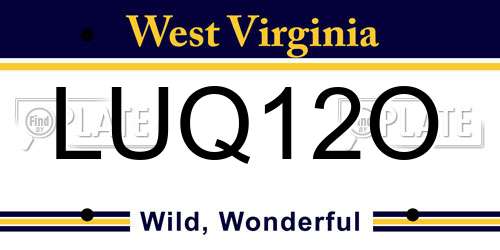 LUQ12O West Virginia License Plate
