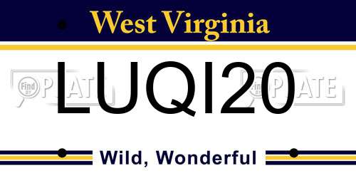 LUQI20 West Virginia License Plate