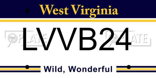 LVVB24 West Virginia License Plate