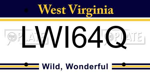 LWI64Q West Virginia License Plate