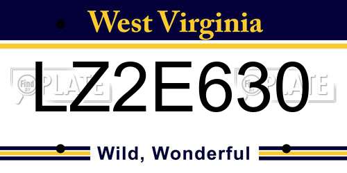 LZ2E630 West Virginia License Plate