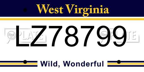 LZ78799 West Virginia License Plate