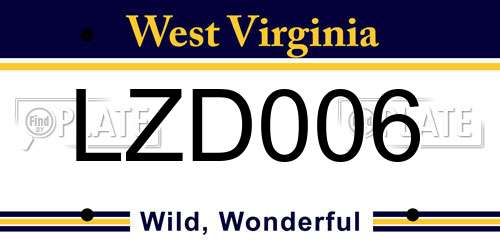 LZD006 West Virginia License Plate