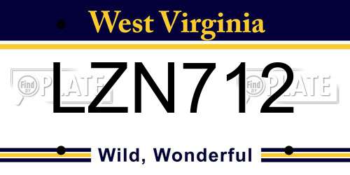 LZN712 West Virginia License Plate