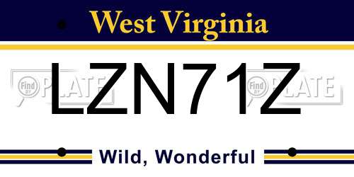 LZN71Z West Virginia License Plate