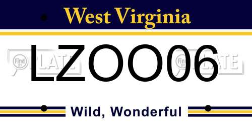 LZOO06 West Virginia License Plate