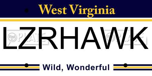 LZRHAWK West Virginia License Plate