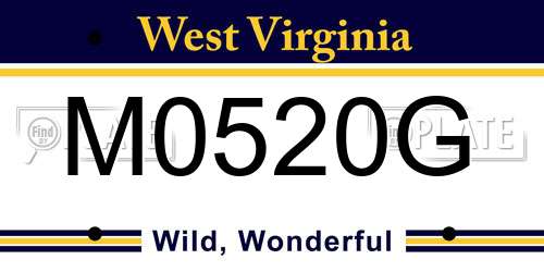 M0520G West Virginia License Plate