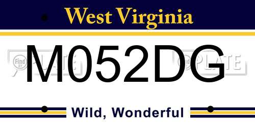 M052DG West Virginia License Plate