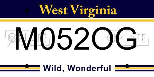M052OG West Virginia License Plate