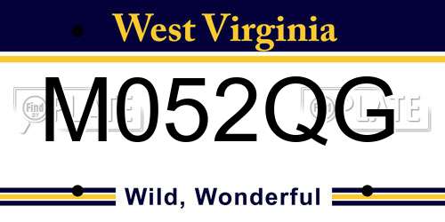 M052QG West Virginia License Plate