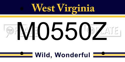 M0550Z West Virginia License Plate
