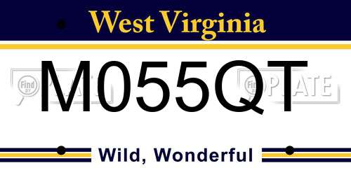 M055QT West Virginia License Plate