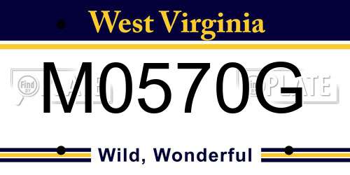 M0570G West Virginia License Plate