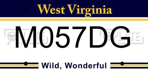 M057DG West Virginia License Plate