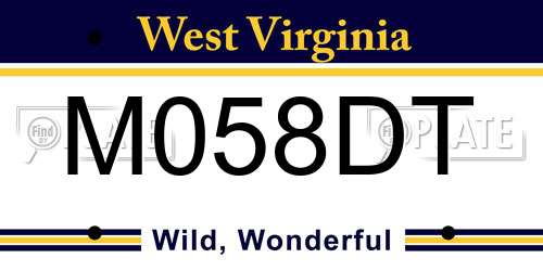 M058DT West Virginia License Plate