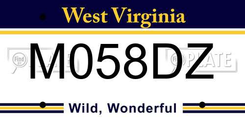 M058DZ West Virginia License Plate
