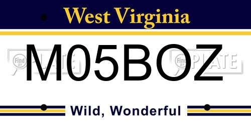M05BOZ West Virginia License Plate