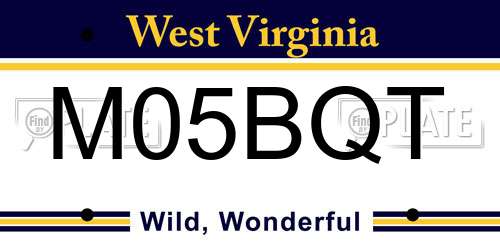 M05BQT West Virginia License Plate