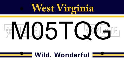 M05TQG West Virginia License Plate