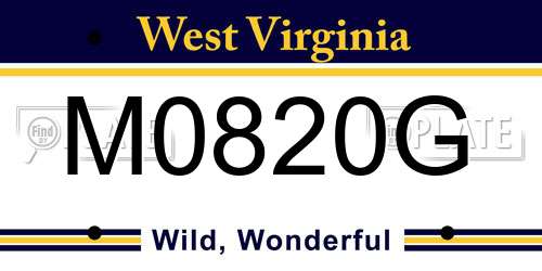 M0820G West Virginia License Plate