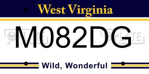 M082DG West Virginia License Plate
