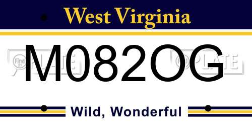 M082OG West Virginia License Plate
